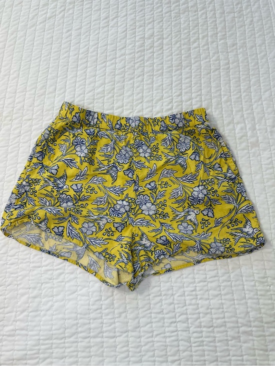 Universal Thread Pants - Universal Thread Waistband Yellow Floral High-Rise Pull-On Shorts Summer Size M